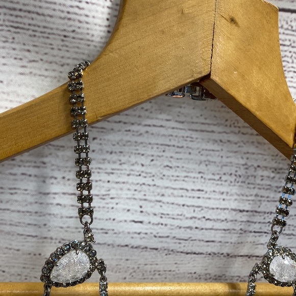 NWOT Stunning Large Ice crystal Statement Necklace Banana Republic Retail $ 198 - Picture 7 of 10